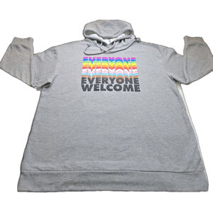 TakePride Everyone Welcome Hoodie XXL Gray Rainbow Graphic Pullover
